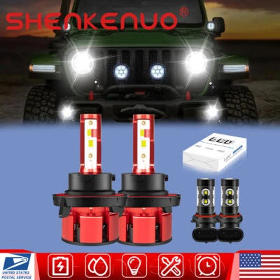 Faro LED H13/9008 + 9145 luces antiniebla para Jeep Wrangler 2007-2009 6000 k blanco Foto 1 de 4