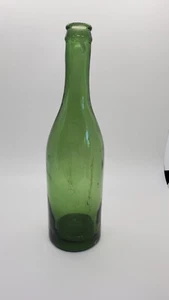 Antique Vintage Tall Green Glass Bottle 9.5" (inch) height. - Picture 1 of 12