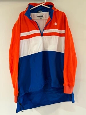 Chaqueta cortavientos suéter con capucha Boast USA para hombre XL tenis anorak 1/4 cremallera Foto 1 de 4