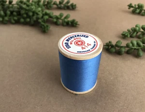 NOS Star Mercerized Will Boil Sewing Cotton Thread Wood Spool #414 Blue -S2 - Picture 1 of 4