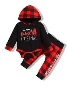 My 1st Christmas Infant Baby Boy Outfits Set Newborn Boy Hoodies Sweatshirt R... - Picture 1 of 6