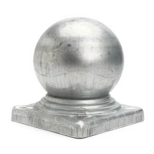 100x100mm Galvanised Steel Fence Post Caps End Caps Ball Round Tub 10/20/50 pcs - Picture 1 of 3