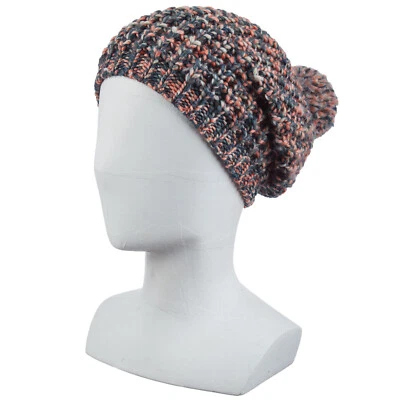 Gorro de acrílico tejido holgado escala LK185 para dama con pompón talla única Foto 1 de 2