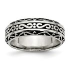 Stainless Steel 7mm Antiqued Band