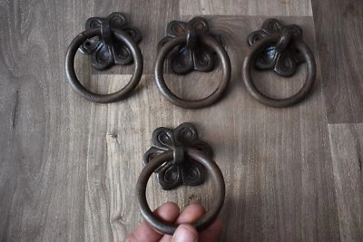 ВИНТАЖНЫЙ ручной ковки груди двери молоток кольцо тянуть падение ручки ручка ручка ручка ручка 4 фото - Изображение 1 из 4