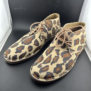 Kenneth Cole New York Men’s Suede Shoe All Over Leopard Print Size 9.5 A+++