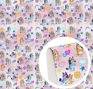 Bluey rainbow Cartoon Polyester Cotton blend fabric Bluey Sister 20"x55" 1266834 - Picture 1 of 1