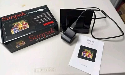 SUNPAK 3.5" DIGITAL PHOTO ALBUM PICTURE FRAME Retro Original Box SD/MMC/MS Card - Image 1 of 4