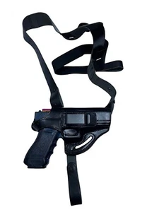 KM066 Leather Shoulder & OWB & IWB Belt Holster (3in1) For GLOCK 17 19 22 23 - Picture 1 of 14