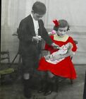 Spanish - Antique Postcard With Children & Doll - Old Stamp - Tarjeta Postal