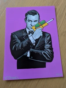 James Bond Pop Art Artwork Illustration Original Print, Limited,Signed by Artist - Picture 1 of 5