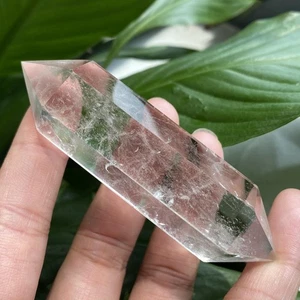 56G Natural Clear Crystal Obelisk Quartz Crystal Double Point Wand Reiki 80MM - Picture 1 of 8