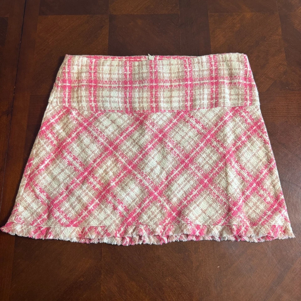 Minifalda vintage años 90 rosa sin palabras a cuadros preppy grunge Y2K talla 9 Foto 1 de 4