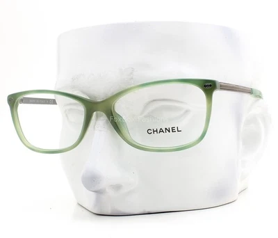 Óculos Chanel ch3407Q couro marrom verde leitoso 55mm com bolsa - Imagem 1 de 4