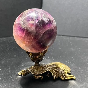 Palla di fluorite naturale 215G cristallo di quarzo colorato pietra preziosa guarigione - Foto 1 di 18