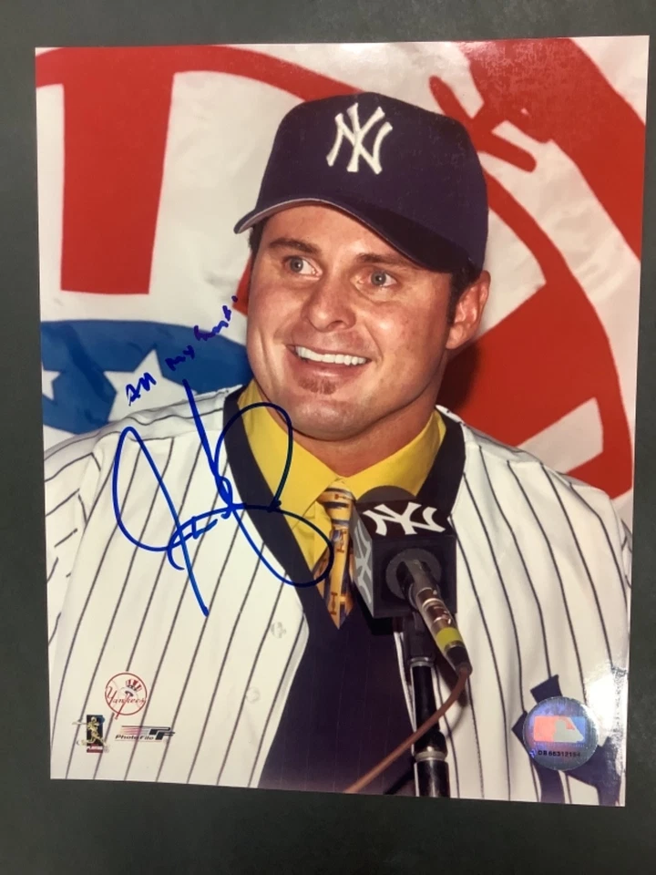 JASON GIAMBI SIGNED 8X10 PHOTO NEW YORK YANKEES BASEBALL AUTOGRAPH AUTO COA - Image 1 of 1