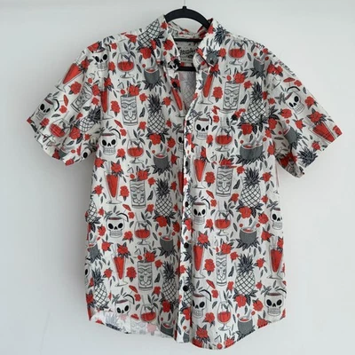 Howler Bros Shirt Mens Medium Tiki Tatsu Ya Skulls Aloha Hawaiian Surf Pineapple - Image 1 of 4