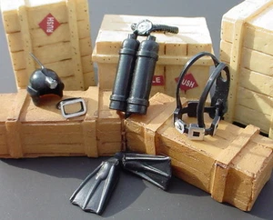 Tauchausrüstung Miniaturen 6-teiliges Set tolle Diorama-Zubehörteile im Maßstab 1:24 - Bild 1 von 1
