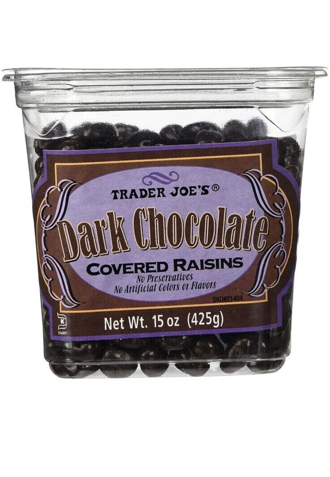 ⚡️ Trader Joe's Dark Chocolate Covered Raisins NEW FREE SHIPPING ❤️ - Image 1 of 1