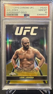 2024 Topps Chrome UFC Jon Jones Supergiant-Gold /50 PSA 10. POP 2 - Image 1 of 2