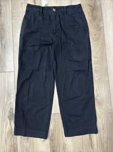 Pantalone Vince cotone lavato utility tasca crop nero taglia 10 vita alta - Foto 1 di 7