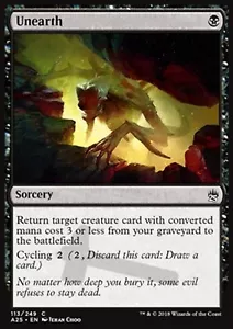 MRM ENGLISH Sortir de Terre - Unearth MTG magic M25 - Foto 1 di 1