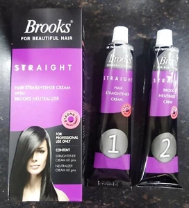 Crema alisadora de cabello Brooks con neutralizador Brooks | 60 gramos cada una - Imagen 1 de 2