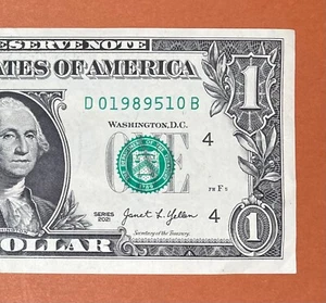 1989 May 1 (D 01989510 B) Birthday Note $1 One Dollar Bill (_ 1989 / 5 / 1 _) - Picture 1 of 3
