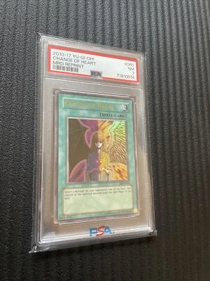 Yugioh! Change of Heart MRD-060 Ultra Rare Unlimited Reprint PSA 7 NM - Image 1 of 2