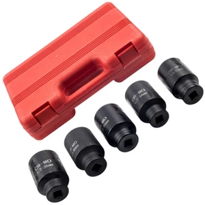 5Pcs 6 Point 1/2'' Drive Deep Spindle Axle Nut Socket Set 33mm-34-35-36-38mm - Picture 1 of 12