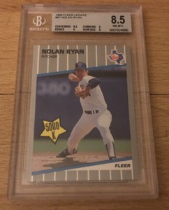 1989 Fleer Update Nolan Ryan 5,000 Strikeouts #67 Rangers HOF Graded BGS 8.5