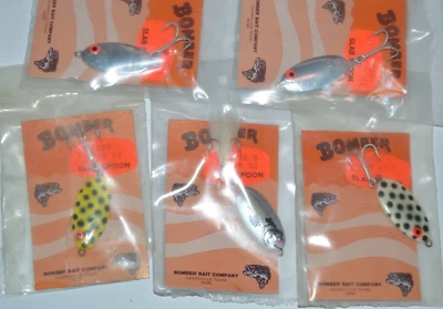 5 lures spoons old package bomber lure slab spoon 7/8oz assortment NOS - Image 1 of 4