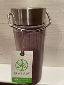 Gaiam Wide Mouth Water Bottle, 18oz, Insulated Stainless Steel, Leakproof 