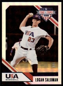 2020 Stars & Stripes Base Longevity USA Flag Black #67 Logan Saloman /5