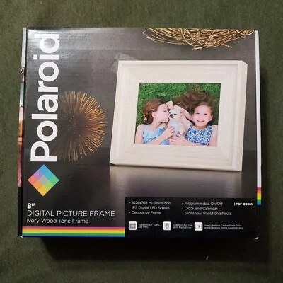 Polaroid 8" Digital Picture Frame - Ivory Wood Tone Frame New! - Image 1 of 3
