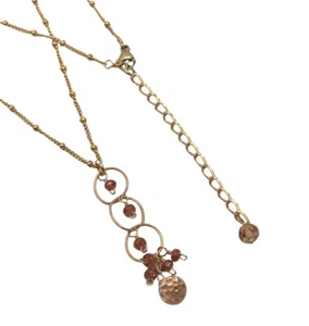 14k Gold-filled Knot Necklace with Champagne Crystals  - Picture 1 of 4