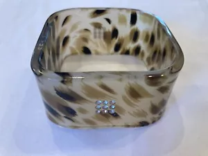 Lucite Leopard Spots Square Armreif Armband mit Strass - Bild 1 von 7