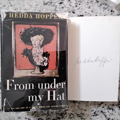 Hedda Hopper SIGNED 1952 Autobio Gossip Columnist Actress Hearst Photos HC/DJ - Image 1 of 4