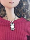 Smart Doll 1/3 scale Silver Colored Owl Charm Necklace with Magnetic Clasp