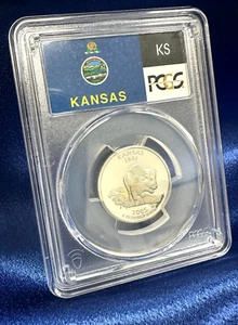 2005 - S Silver State Quarter - Kansas - PCGS PR69DCAM - Flag Series - Picture 1 of 4
