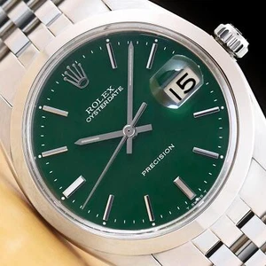 Rolex Oysterdate Precision 6694 Manuell Wind Edelstahl Grün 34MM Uhr - Bild 1 von 8