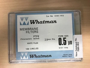 Whatman 7585 002  PTFE Membrane Filters,  25mm Diameter,  0.5 uM - Picture 1 of 4