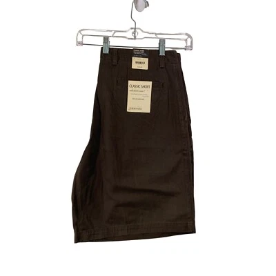 St. Johns Bay Classic Short 38 Brownstone Mens Double Pleats & Back Button Pocke - Image 1 of 4