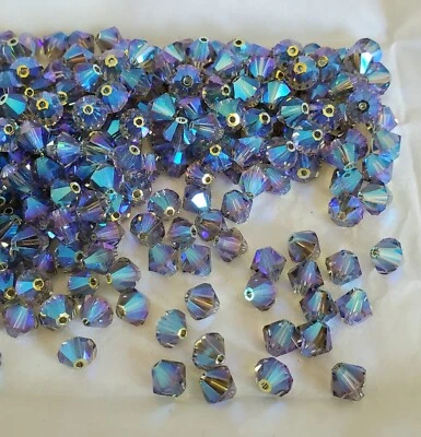 Cristal Swarovski 5301 6 mm cuentas bicónicas, diamante negro AB2X (12 piezas) Foto 1 de 3