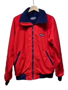 Lands End The Squall Jacket Men M Tall Vtg Fleece Lined Nylon Shell Red Baywatch - Picture 1 of 8