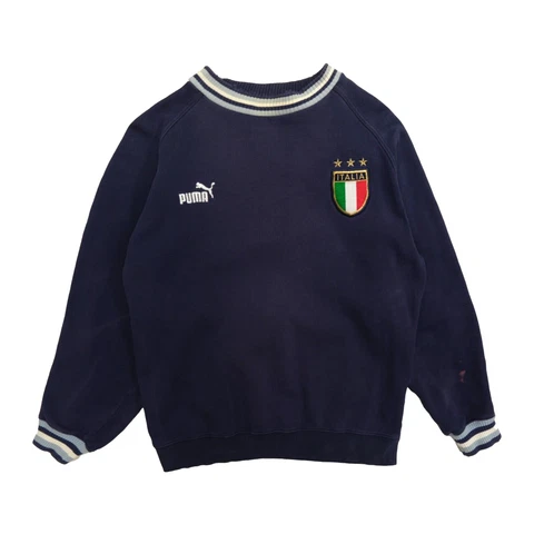 Vintage Italia Puma Sweatshirt Crewneck Size Large Blue Embroidered FIFA Cover