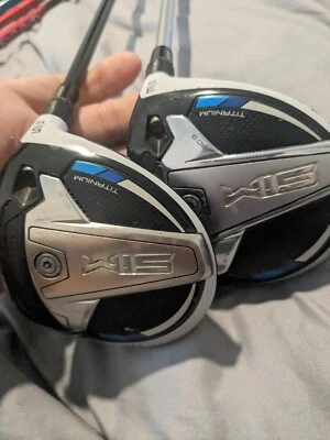 Righty Taylormade Sim Titanium wood set.3,5 wood.15,19. stiff - Image 1 of 4