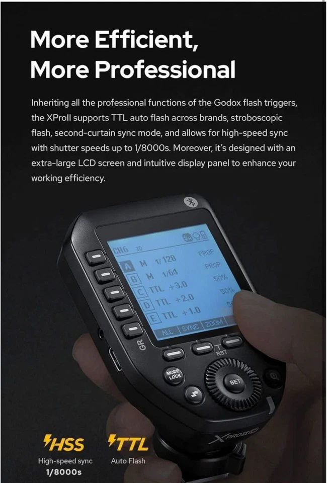 Godox Xpro-O 2.4G inalámbrico TTL HSS disparador de flash para cámara Olympus Panasonic Foto 1 de 2