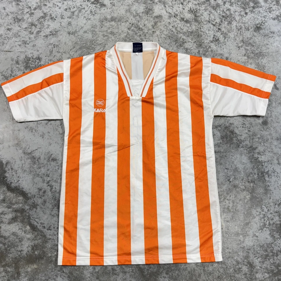 Camiseta de fútbol vintage Xara para hombre XL a rayas número 3 años 90 cosida en Taiwán Foto 1 de 4