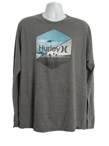 Hurley Herren Shirt meliert grau Grafik Langarm Skateboard Gr. XL - Bild 1 von 8